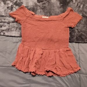 MUST BUNDLE - Chloe & Katie Women's Off-Shoulder Rust Top